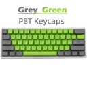 61 Keys Green Toxic / Grey Green PBT Double Shot Backlit Keycaps Set OEM Profile for MX Mechanical Gaming Keyboard ANSI GH60 RK61/ALT61/Annie/poker GK61